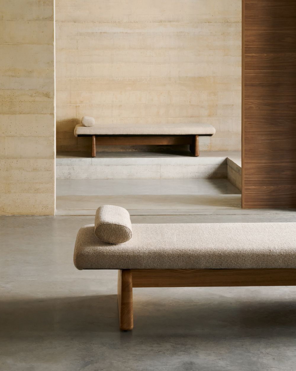 Zitbank TOPAZ - Beige/Walnoot KAV C06012NI12