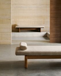 Zitbank TOPAZ - Beige/Walnoot KAV C06012NI12