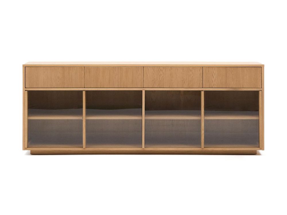 Dressoir HELVINE - Eikenfineer/Glas KAV M0100034MM40