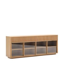 Dressoir HELVINE - Eikenfineer/Glas KAV M0100034MM40