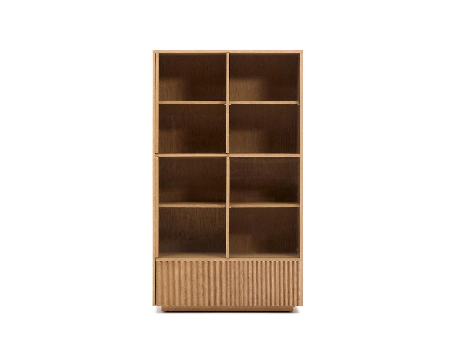 Vitrinekast HELVINE - Eikenfineer/Glas KAV M1200016MM40