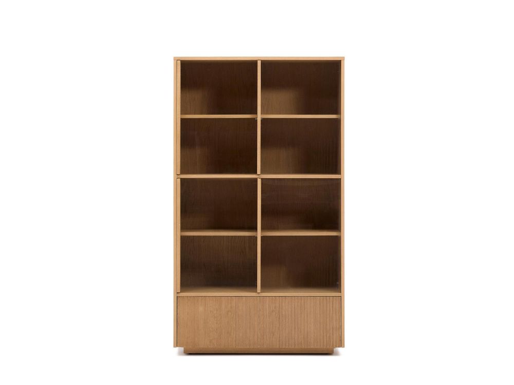 Vitrinekast HELVINE - Eikenfineer/Glas KAV M1200016MM40