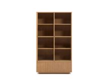 Vitrinekast HELVINE - Eikenfineer/Glas KAV M1200016MM40