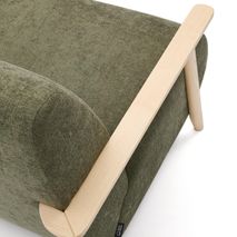 Fauteuil MEGHAN - Groen chenille/Naturel KAV S51610TB06