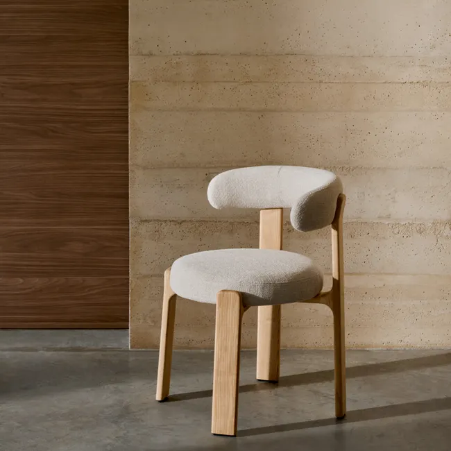 Eetkamerstoel 4 poten - Terracotta/Naturel