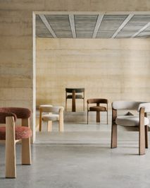 Eetkamerstoel 3 poten GRANITE - Terracotta/Naturel KAV C0100207CC12