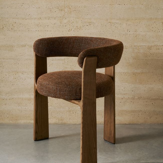 Eetkamerstoel 3 poten GRANITE - Bruin/Walnoot