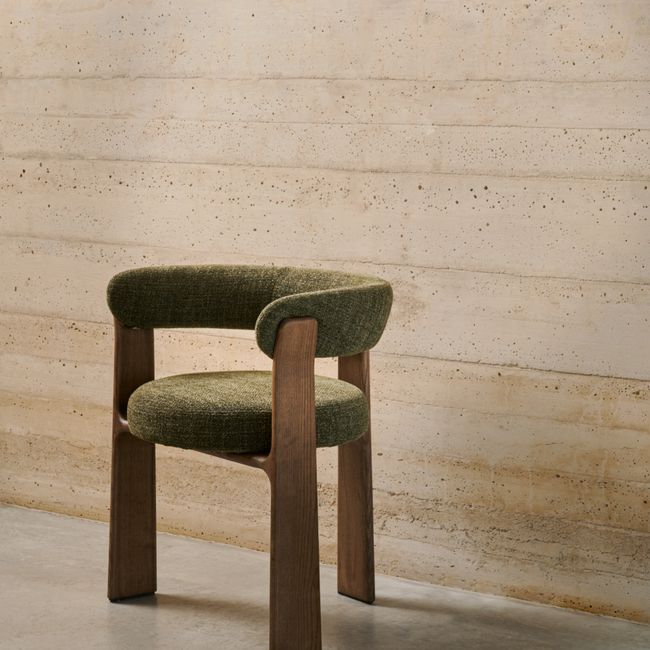 Eetkamerstoel 3 poten GRANITE - Bruin/Walnoot