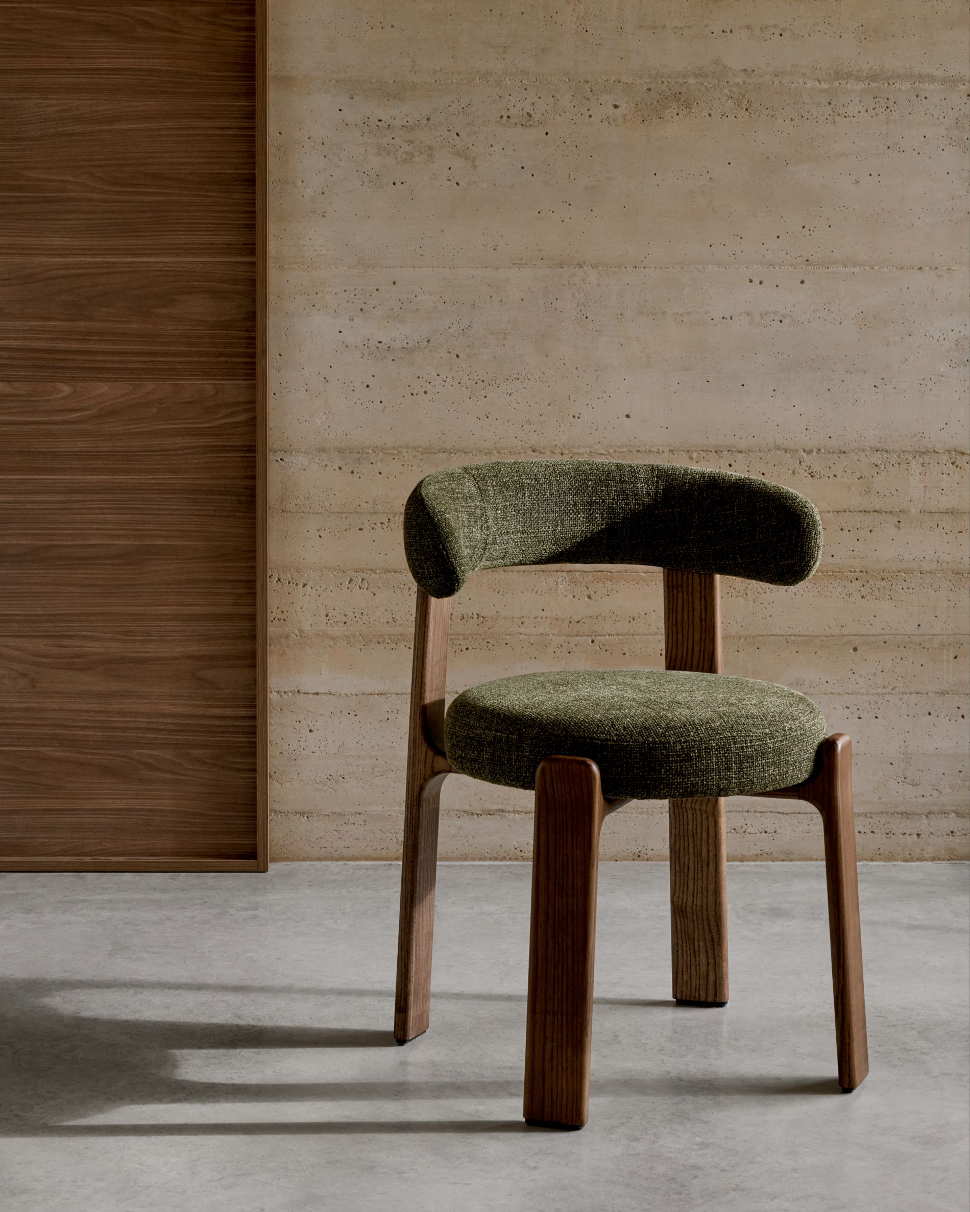 Eetkamerstoel 4 poten GRANITE - Groen/Walnoot