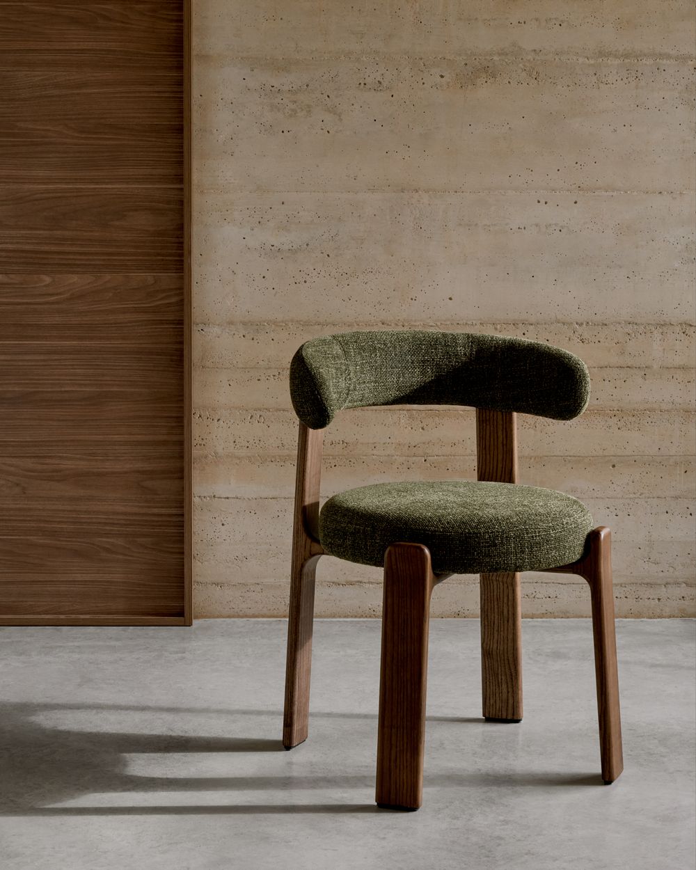 Eetkamerstoel 4 poten GRANITE - Beige/Walnoot KAV C0100209CC19