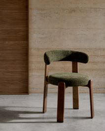 Eetkamerstoel 4 poten GRANITE - Beige/Walnoot KAV C0100209CC19