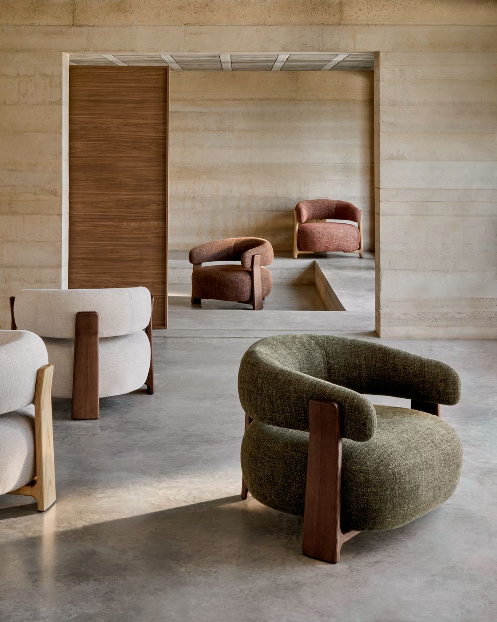 Fauteuil GRANITE - Beige/Walnoot KAV S0900076CC34