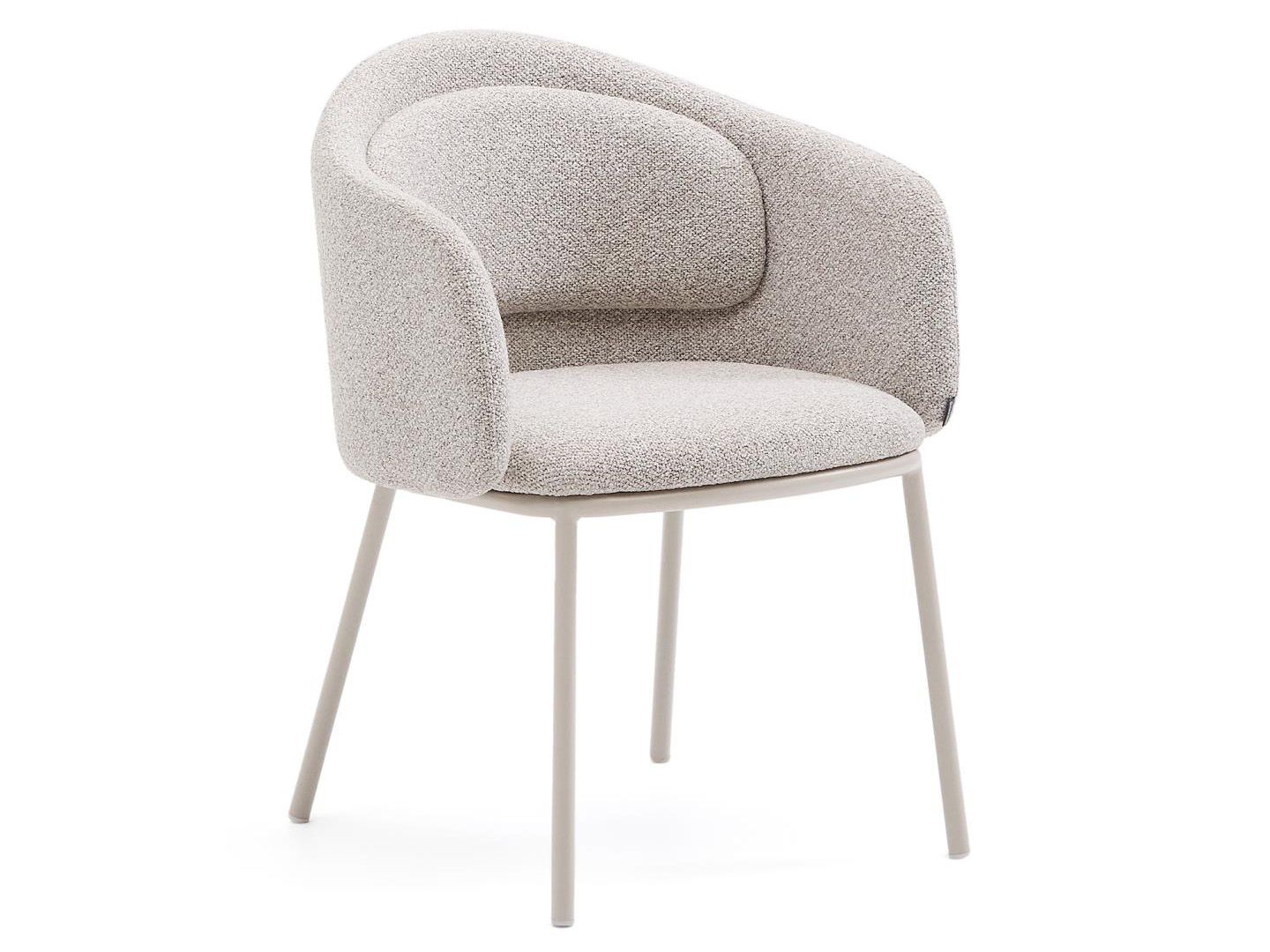 Eetkamerstoel MINDA - Beige dikke chenille KAV C0100223VS12