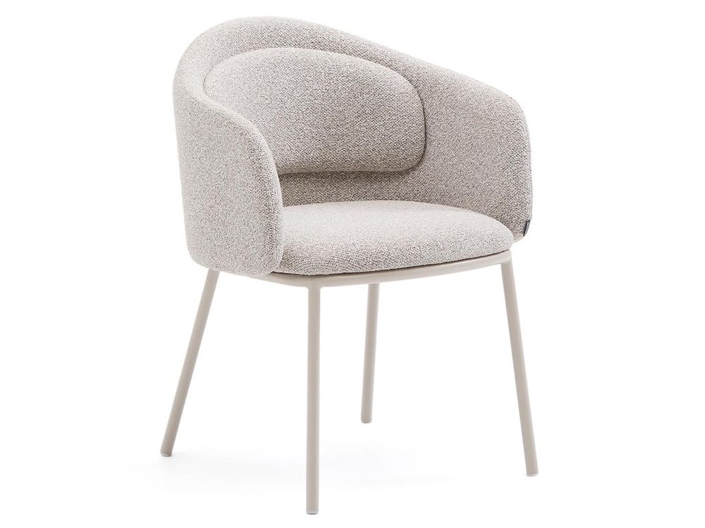 Eetkamerstoel MINDA - Beige dikke chenille KAV C0100223VS12