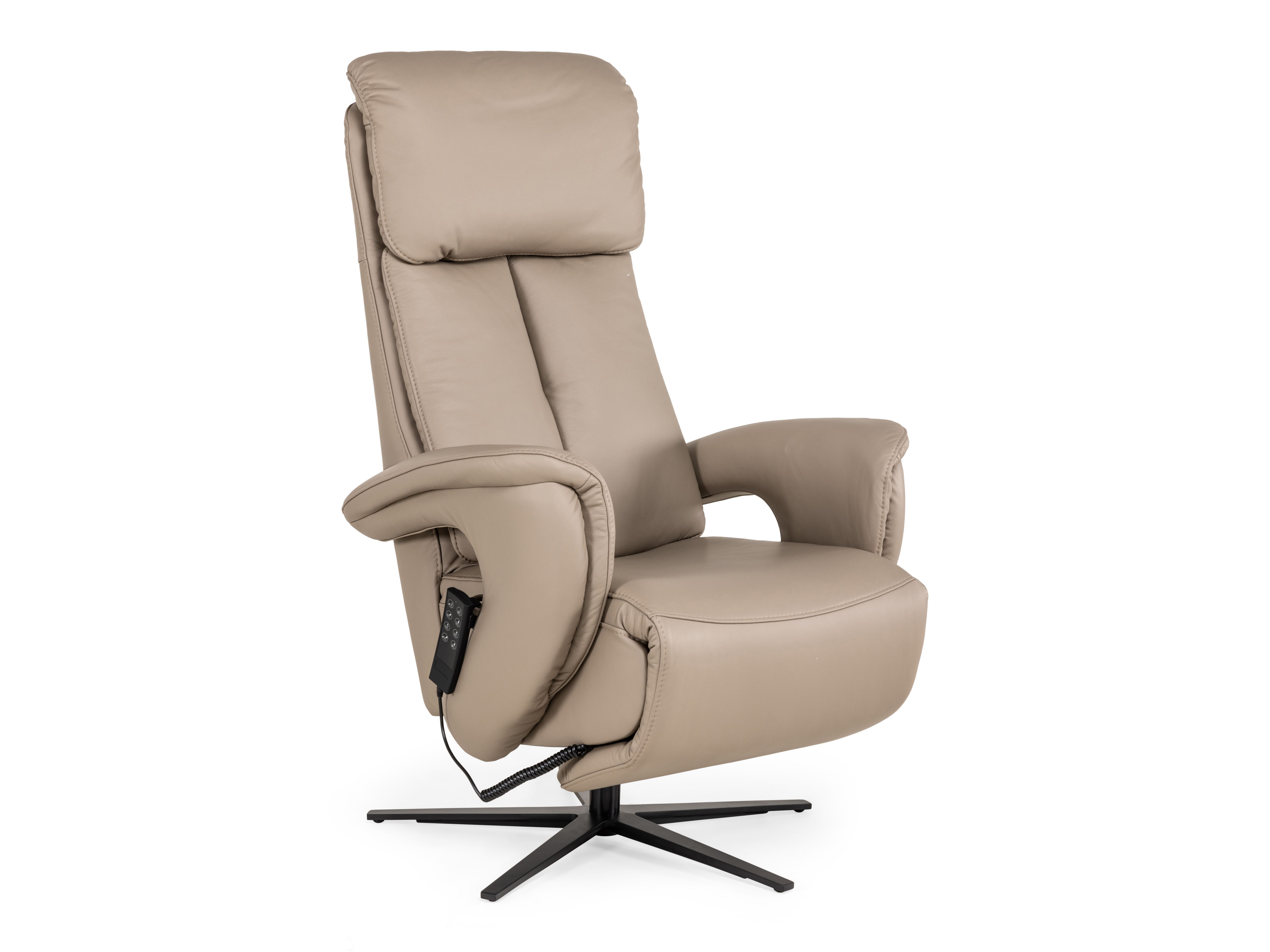 Elektrische relaxfauteuil MADDY L - Taupe leder