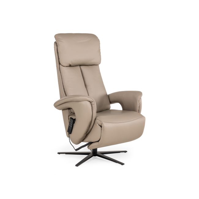 Elektrische relaxfauteuil MADDY L - Taupe leder