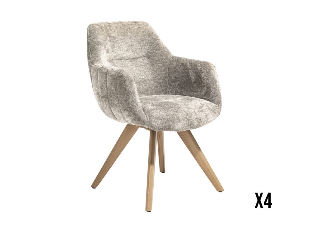 Set van 4 eetkamerstoelen LIVA - Champagne C-XOO-48728CPG