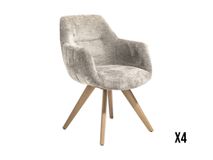 Set van 4 eetkamerstoelen LIVA - Champagne C-XOO-48728CPG