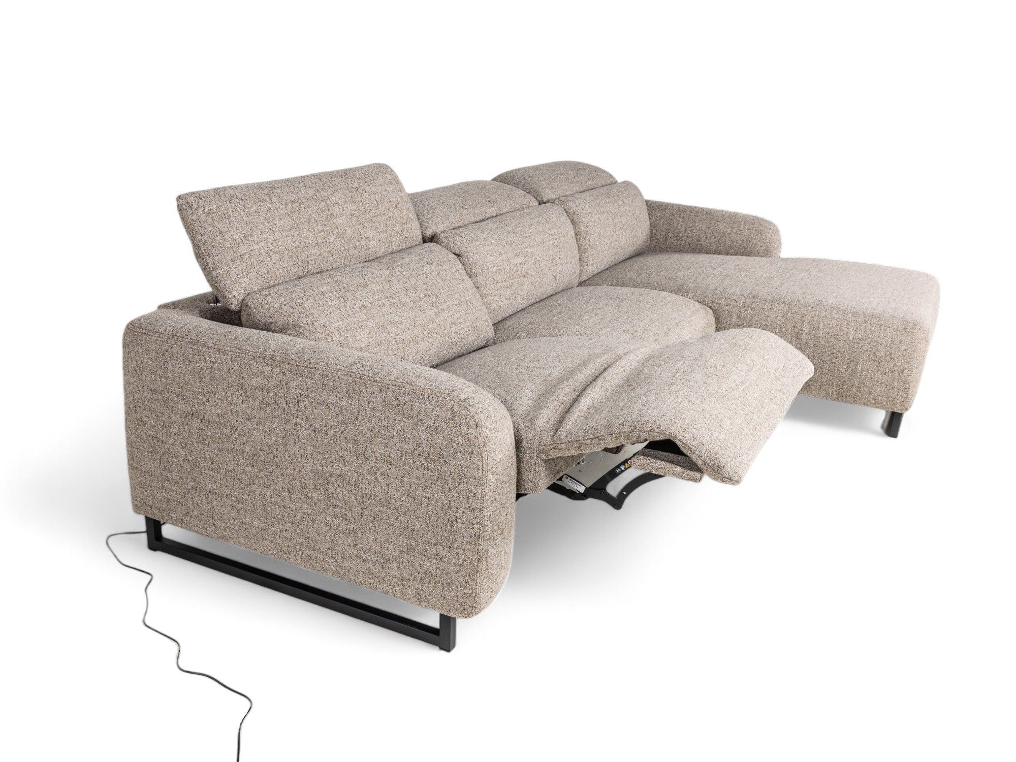 Hoekzetel met elektr. relax PUKSER - Lichtbruin