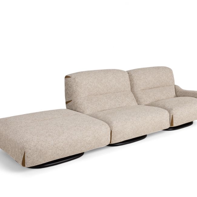 2-zit met voetbank SWING - Beige