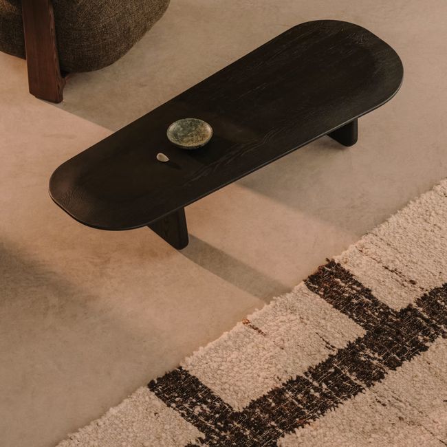 Salontafel PIRITA - Massief eik zwart