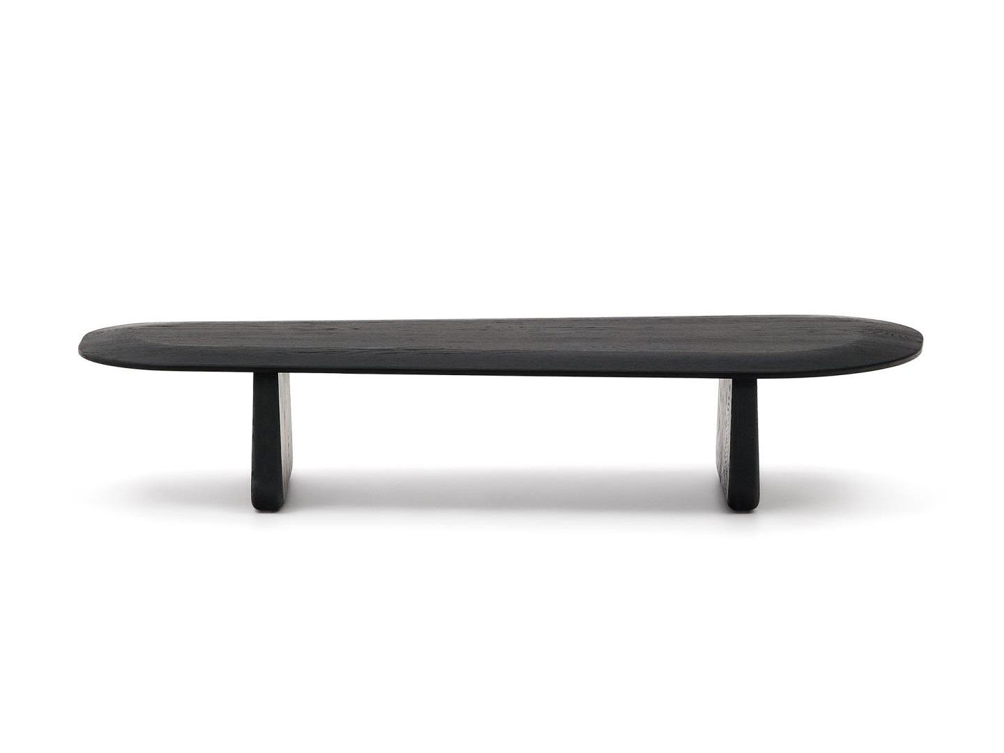 Salontafel PIRITA - Massief eik zwart