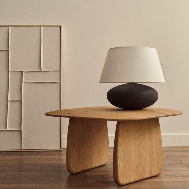 Bijzettafel PIRITA - Massief eik naturel