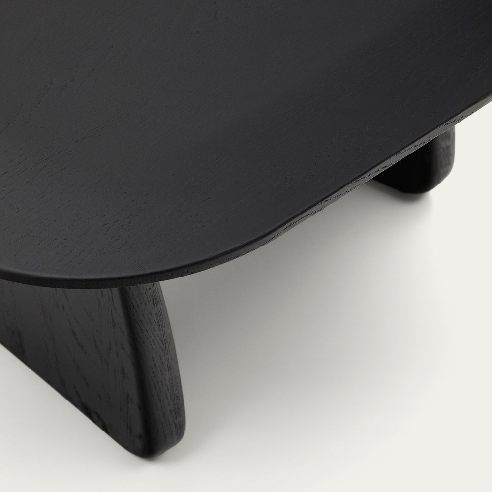 Bijzettafel PIRITA - Massief eik zwart KAV T00033MO01