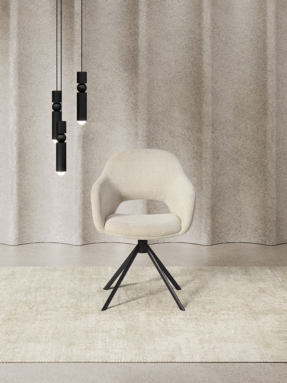 Draaibare armstoel BENTO - Beige YLI BT SW-SN01