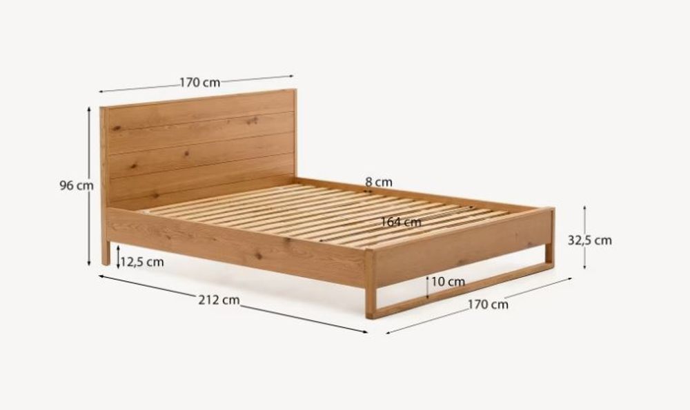 Bed ALGUEMA 180 x 200 cm - Eikenfineer KAV N0100017MM40
