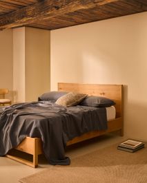 Bed ALGUEMA 160 x 200 cm - Eikenfineer KAV N0100022MM40