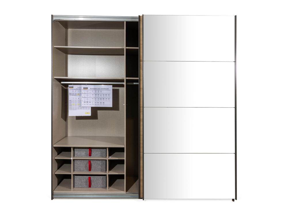 Schuifdeurkast QUADRA - Artisan eik/spiegel C-RCH QUTZ