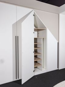 Draaideurkast met zijwaartse afschuining - Wit NEV-001-002