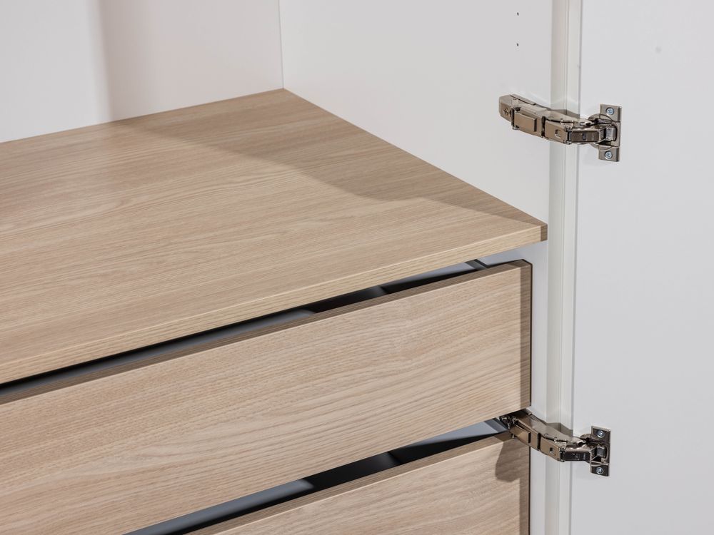 Draaideurkast met zijwaartse afschuining - Wit NEV-001-002