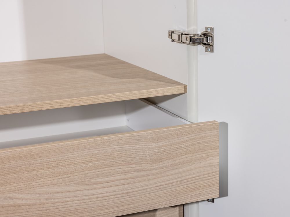 Draaideurkast met zijwaartse afschuining - Wit NEV-001-002
