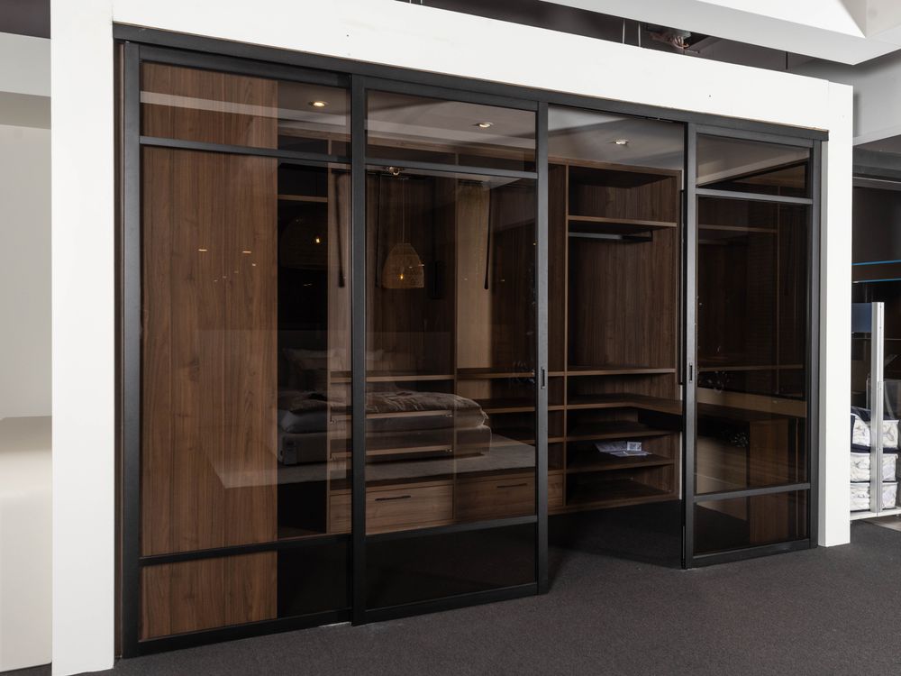 Open dressing met make-up tafeltje - Brons glas/Wa NEV-001-001