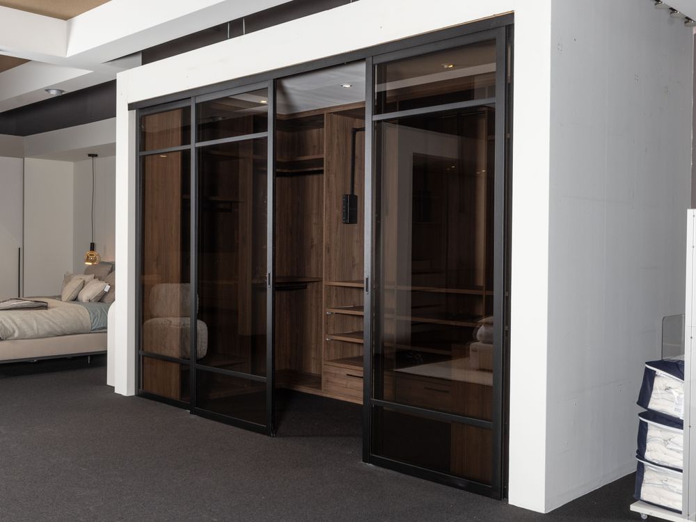 Open dressing met make-up tafeltje - Brons glas/Wa NEV-001-001