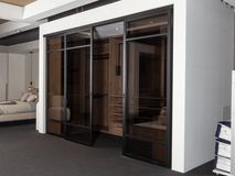 Open dressing met make-up tafeltje - Brons glas/Wa NEV-001-001