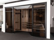 Open dressing met make-up tafeltje - Brons glas/Wa NEV-001-001