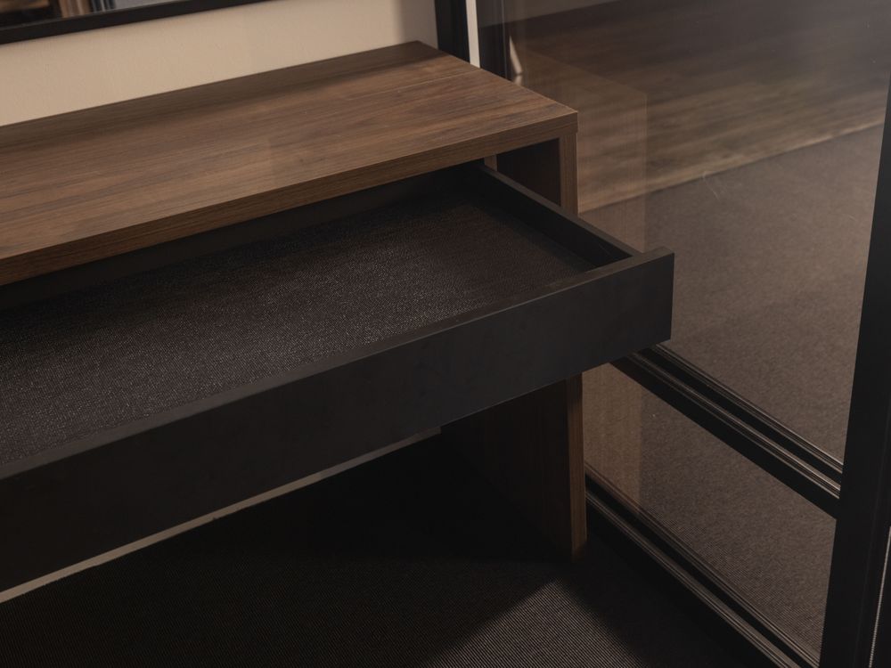 Open dressing met make-up tafeltje - Brons glas/Wa NEV-001-001