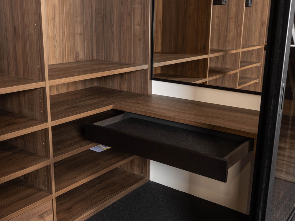 Open dressing met make-up tafeltje - Brons glas/Wa NEV-001-001