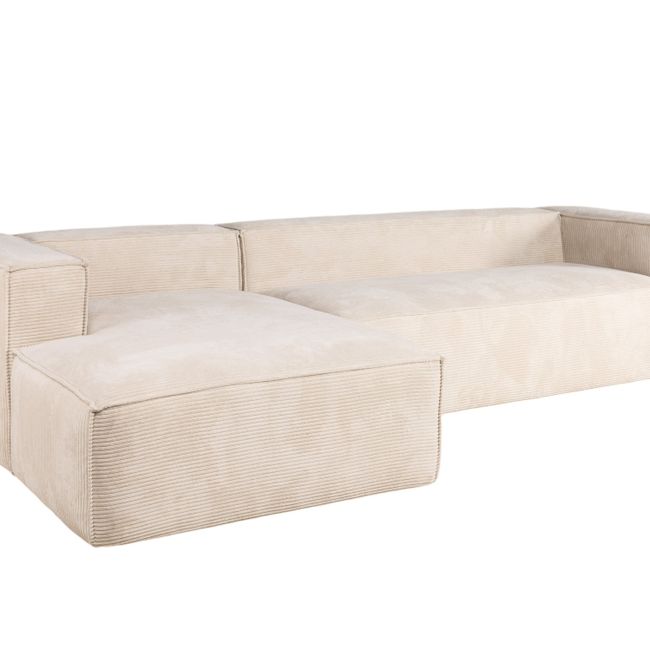 Hoekzetel BLOK - Beige ribfluweel