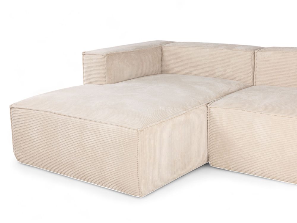 Hoekzetel BLOK - Beige ribfluweel KAV S751PERA