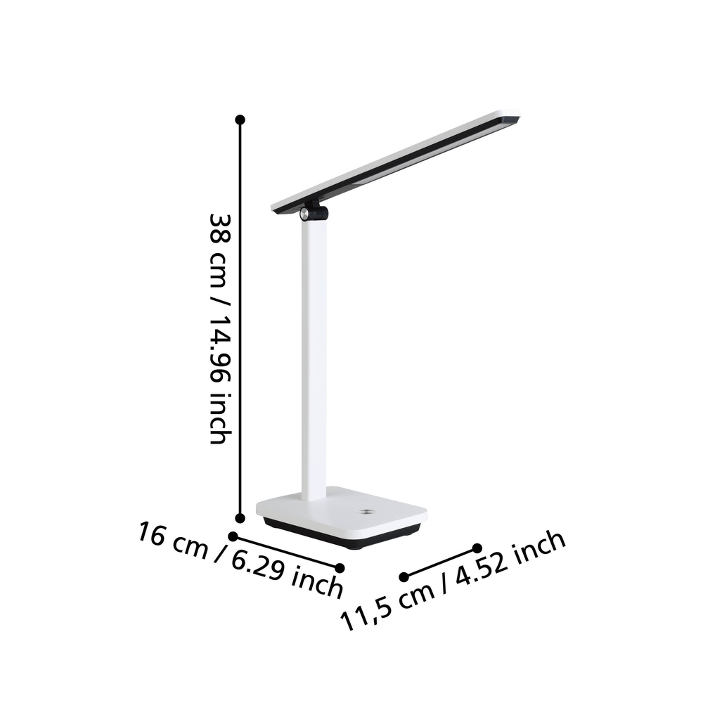 Bureaulamp INIESTA - Wit/Zwart EGL 900956