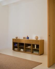 Dressoir HELVINE - Eikenfineer/Glas KAV M0100034MM40