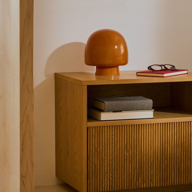 Tafellamp REIG - Grijs glas