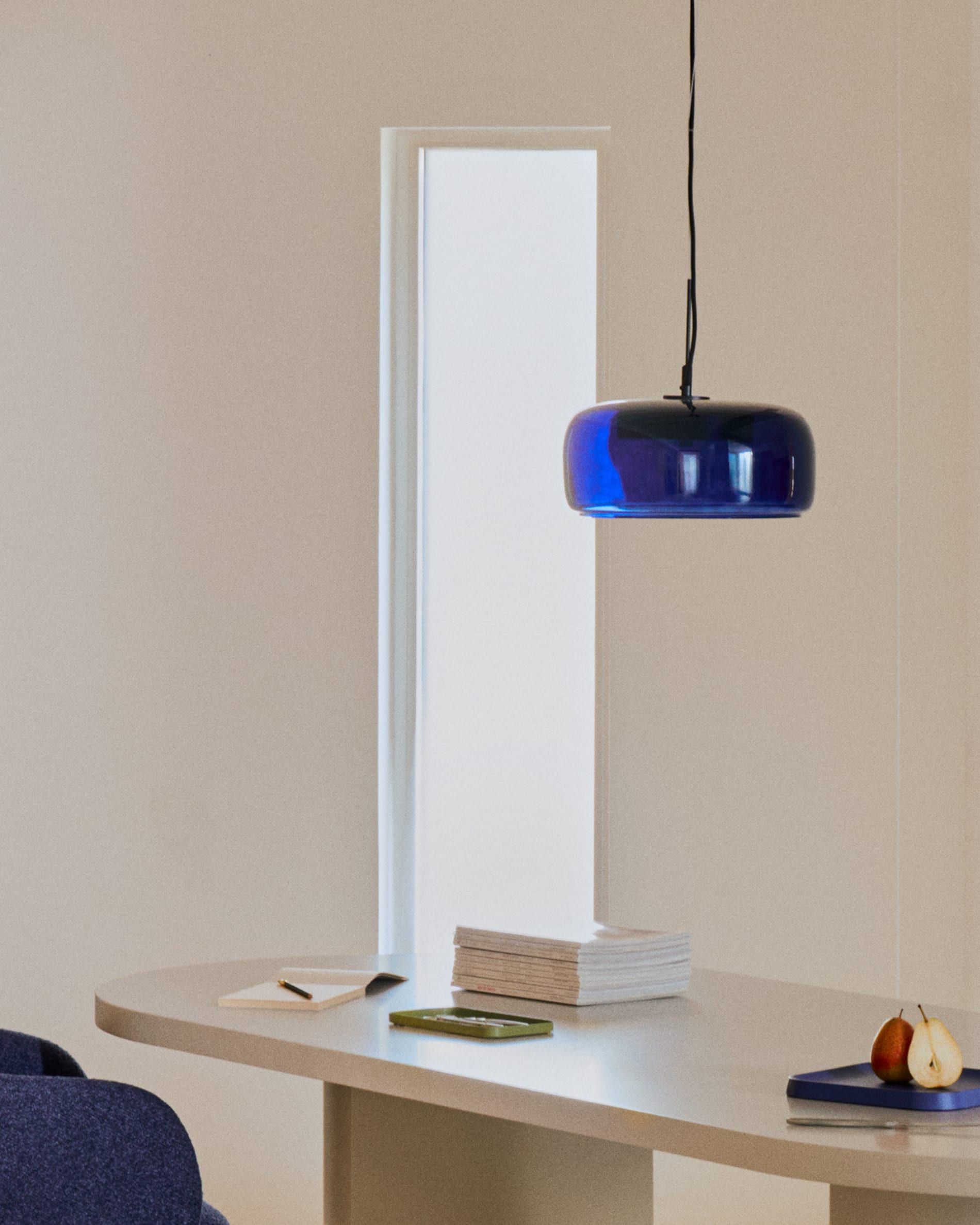 Hanglamp REIG - Blauw glas