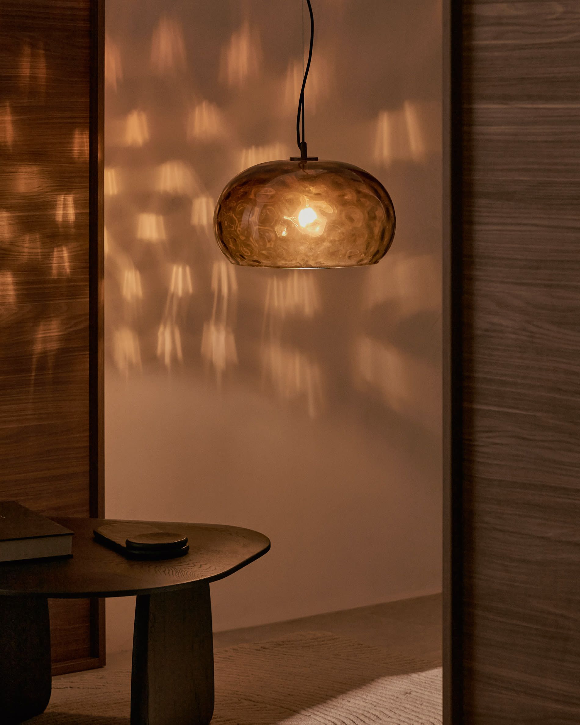Hanglamp BALMA - Bruin glas