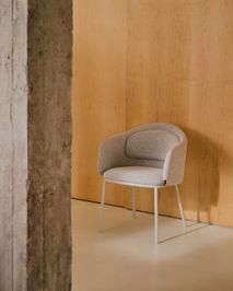 Eetkamerstoel MINDA - Beige dikke chenille KAV C0100223VS12