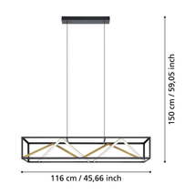 Hanglamp PENELA - Zwart / Goud EGL 390417